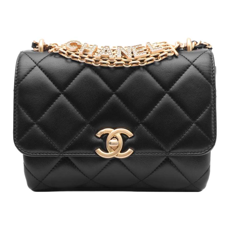 CHANEL 22SS Lambskin Shoulder Bag, Crossbody Bag Mini Women's Black
