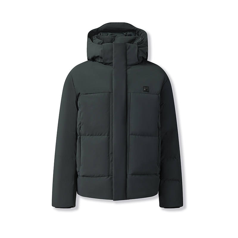 FILA Down Jackets Men's Dark Green DG Hooded Non Detachable Moderate