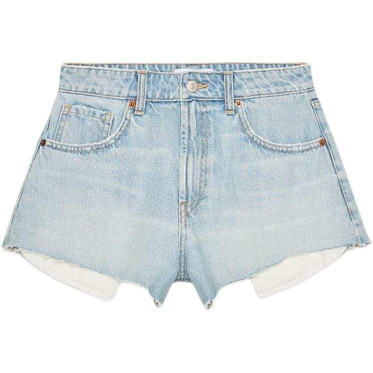ZARA Trf Denim Shorts Women's Light Blue Moderate Other