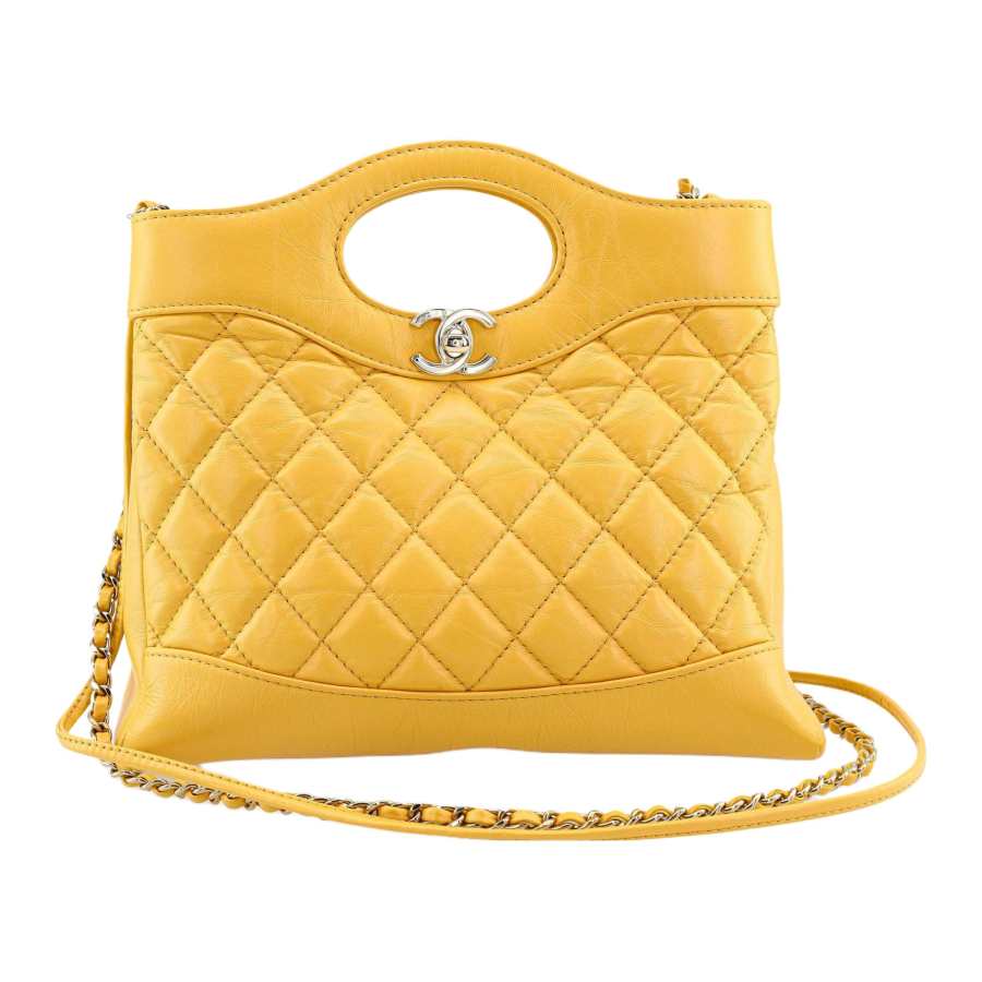 CHANEL Cow Leather Shoulder Bag, Crossbody Bag, Handbag Mini Women's Yellow