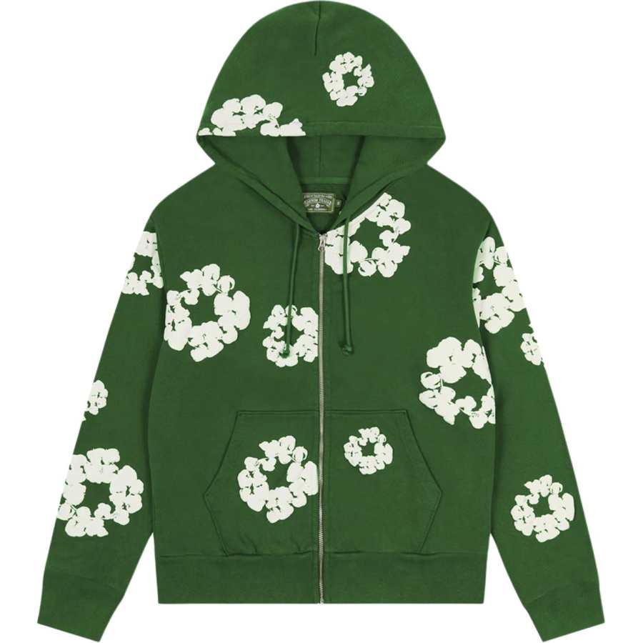Denim Tears wreath-print zip-up hoodie