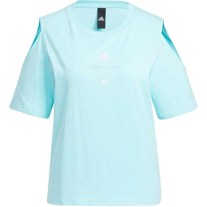 Adidas Adidas T Shirts Women's Blue Crew Neck Moderate Straight Fit