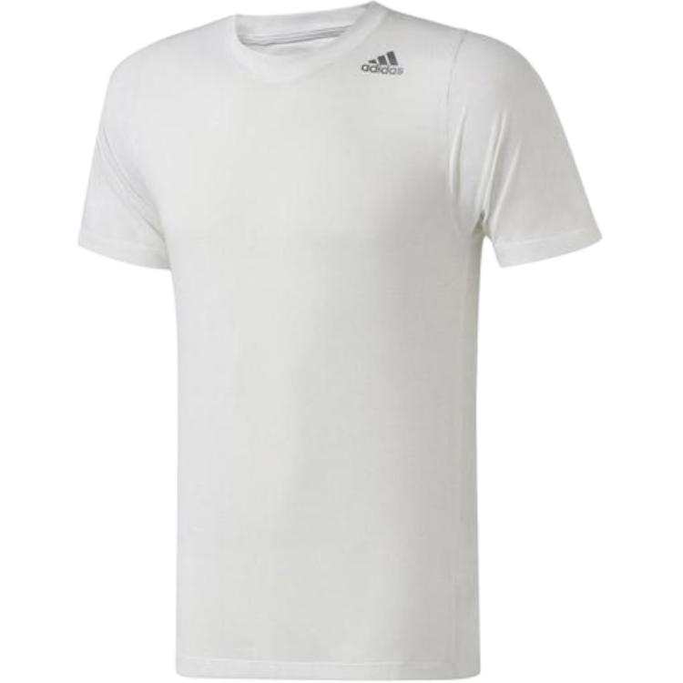 Adidas Adidas T Shirts Men's White Crew Neck Moderate Straight Fit