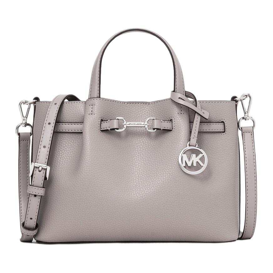 MICHAEL KORS Carson Cow Leather Shoulder Bag, Crossbody Bag, Handbag Small Women's Gray