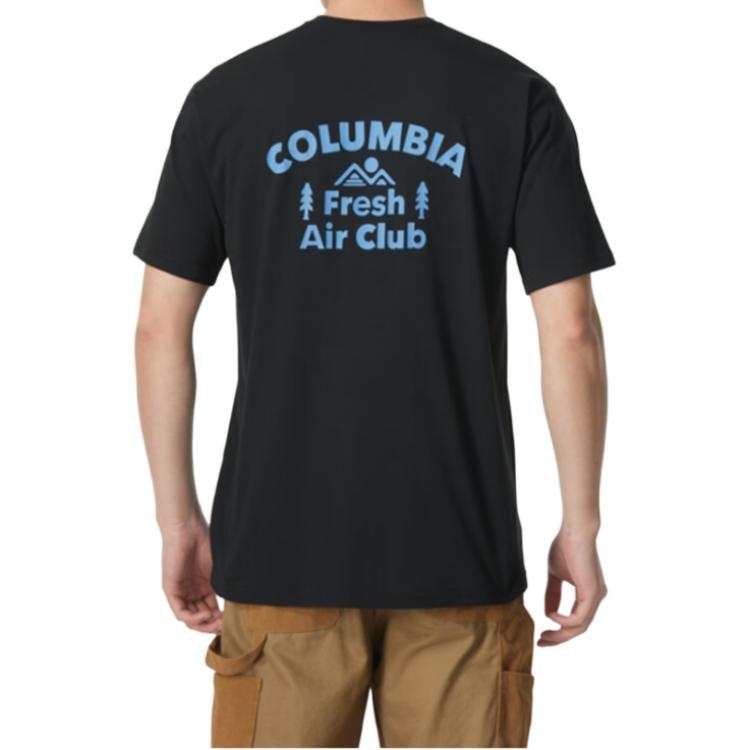 Columbia T Shirts Men's Black Crew Neck Moderate