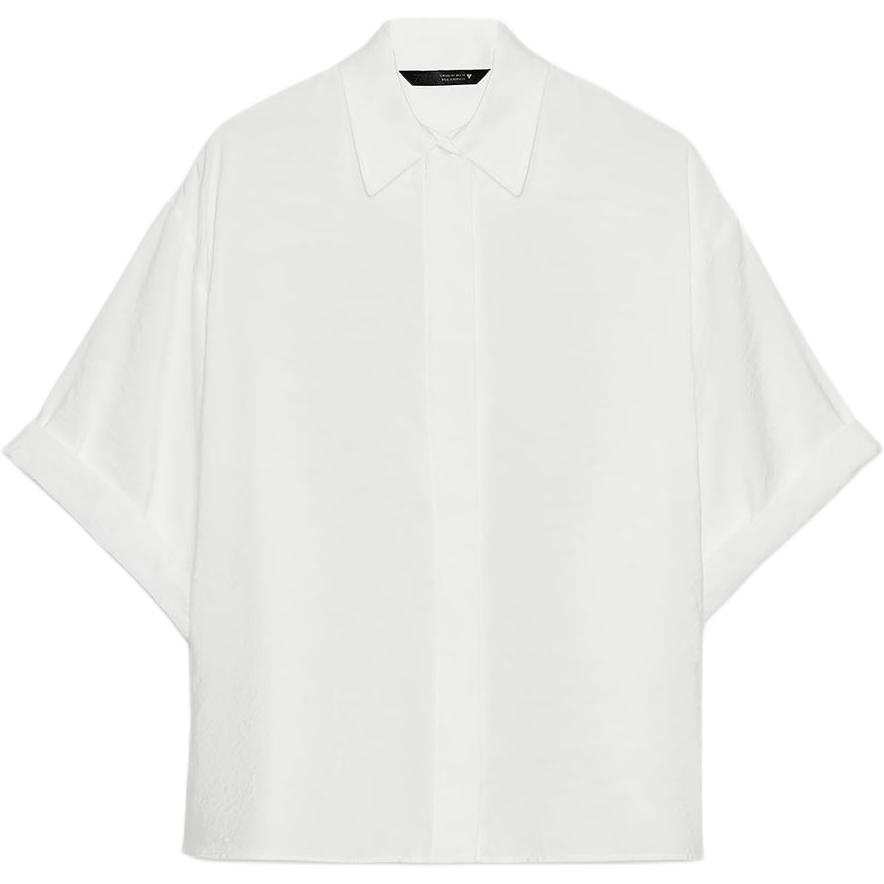 ZARA Shirts Women's White Lapel Moderate