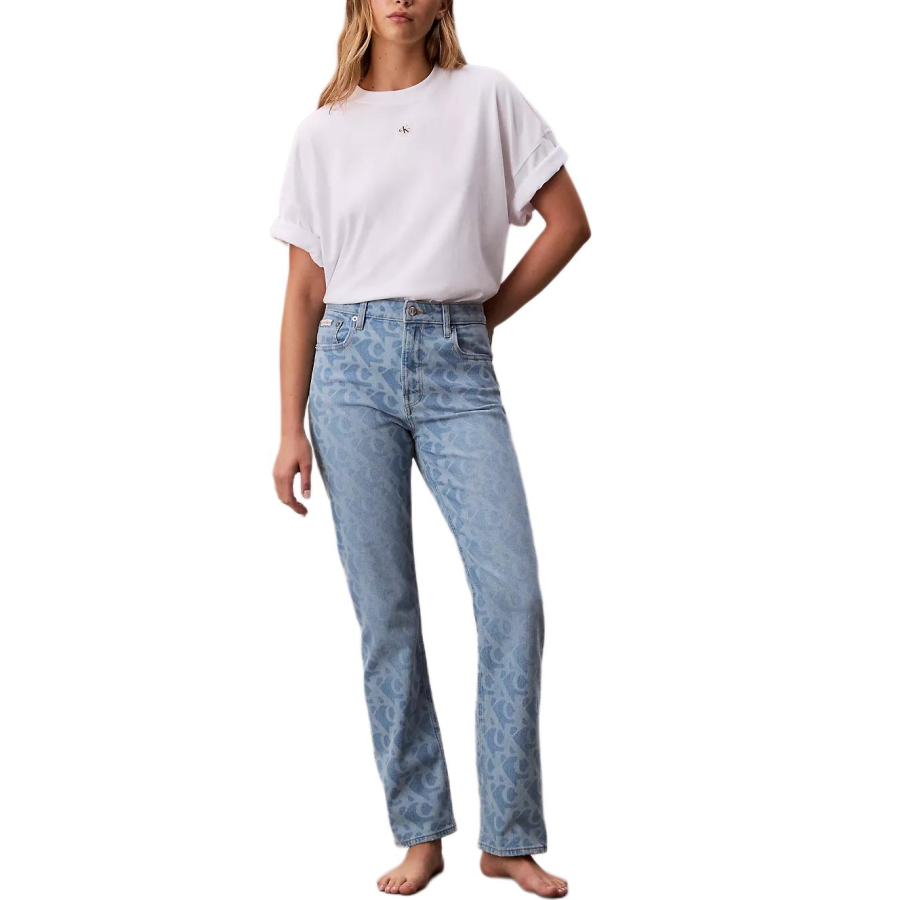 Calvin Klein Straight Fit Version Jeans Women's Blue Moderate Straight Fit Pants