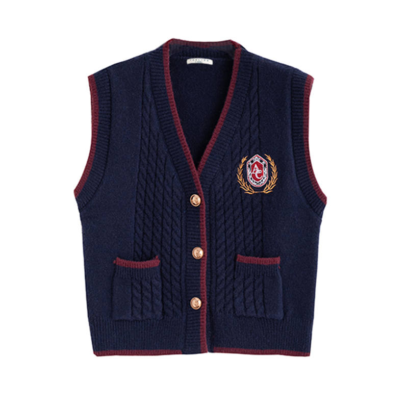 Tonlion Vests Women's Navy Blue V Neck Moderate Other