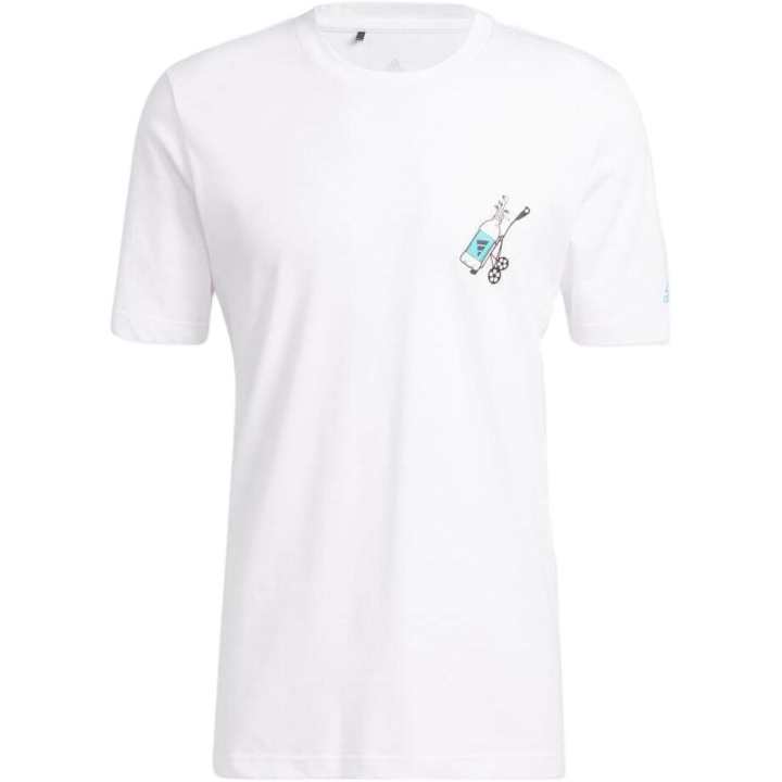 Adidas Adidas T Shirts Men's White Crew Neck Moderate Straight Fit