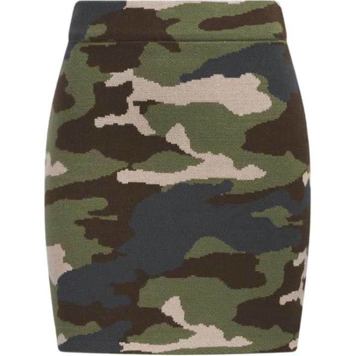 Adidas Adidas Ivy Park Ribbed Skirt Aop Camo