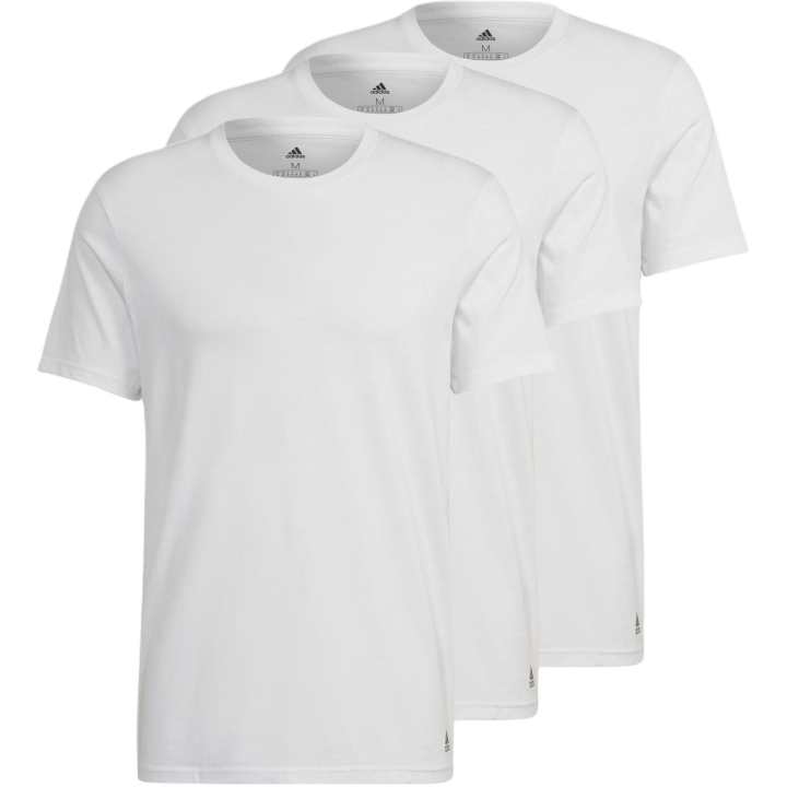 Adidas Adidas ACTIVE FLEX COTTON CREWNECK SHIRT UNDERWEAR T Shirt Men's 3 Pack White