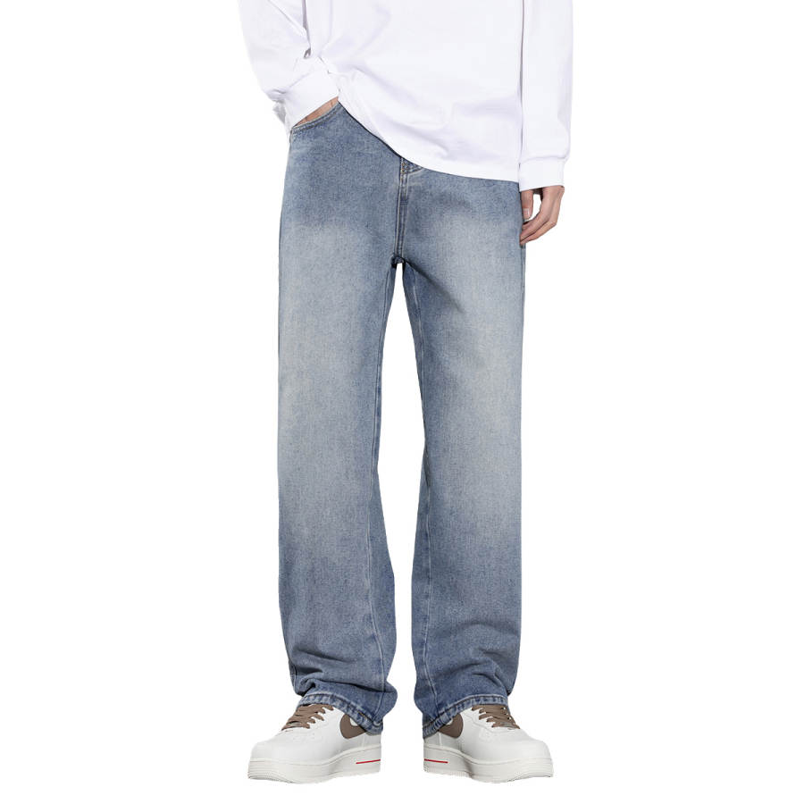 BALENO Jeans Men's Sky Blue Moderate Straight Fit Pants