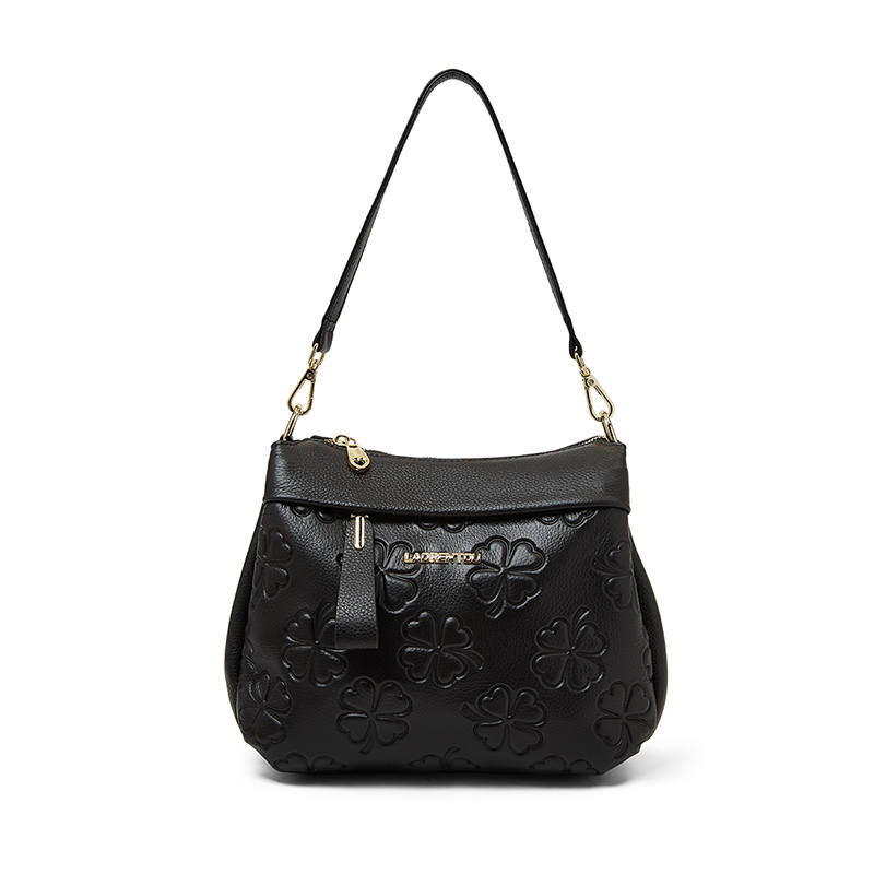 LAORENTOU Cow Leather Shoulder Bag Women's Black