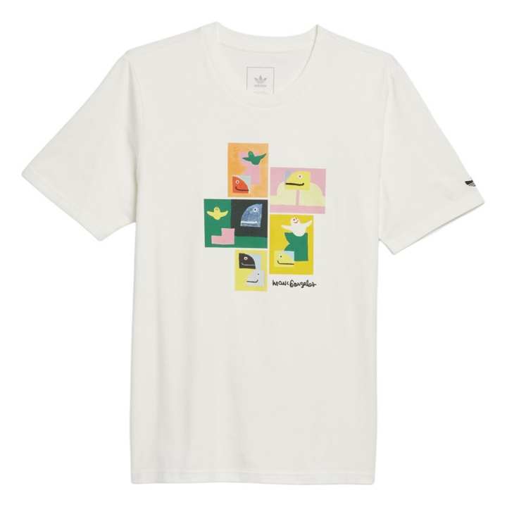 Adidas Adidas T Shirts Men's White Crew Neck Moderate Straight Fit