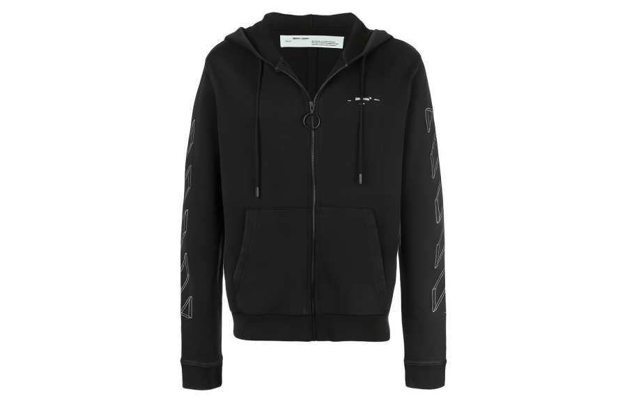 OFF-WHITE OFF WHITE 3D Marker Diag Zip Up Hoodie