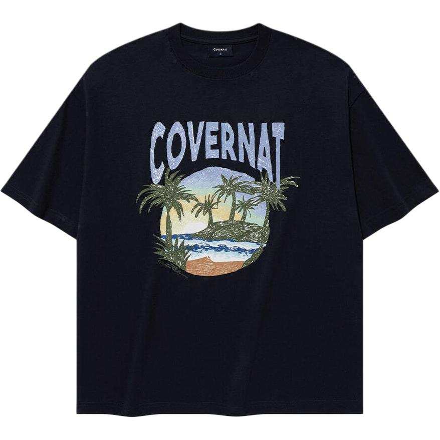 COVERNAT T Shirts Unisex Dark Marine Blue Crew Neck