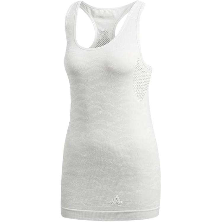 Adidas Adidas Tank Tops Women's White Bud Collar Moderate Straight Fit