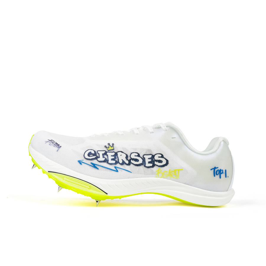 CIERSES Low top Training Long Distance Running Sprint Racing Running Shoes Unisex White Lemon