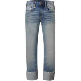 R13 Jeans Women's Austin Blue Moderate Straight Fit Pants