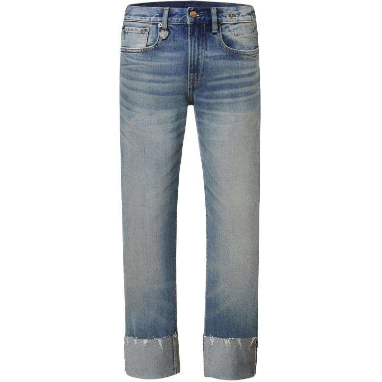 R13 Jeans Women's Austin Blue Moderate Straight Fit Pants