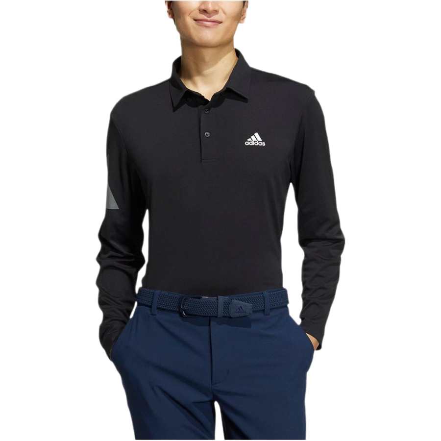 Adidas Adidas Polo Shirts Men's Black Polo Collar Moderate Straight Fit
