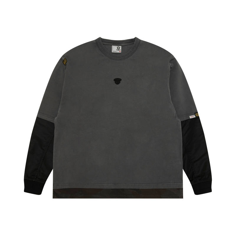Aape Aape contrast-panel long-sleeve T-shirt