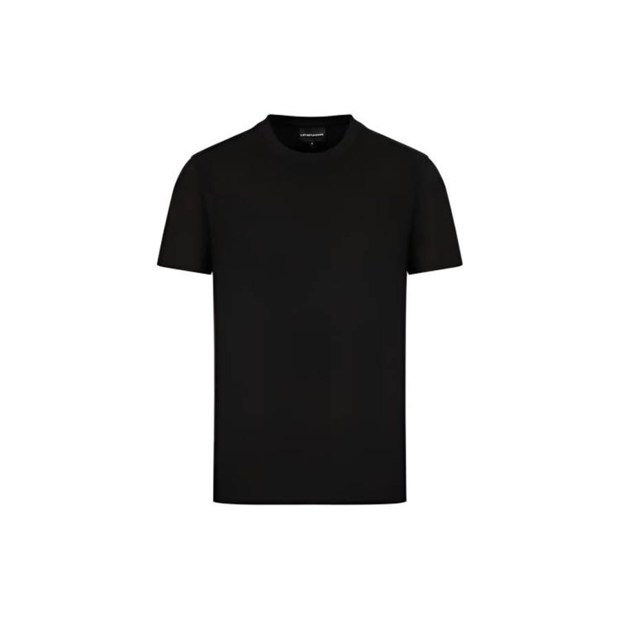 EMPORIO ARMANI T Shirts Men's Black Crew Neck Moderate Straight Fit