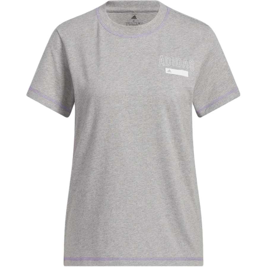 Adidas Adidas T Shirts Women's Gray Crew Neck Moderate Straight Fit