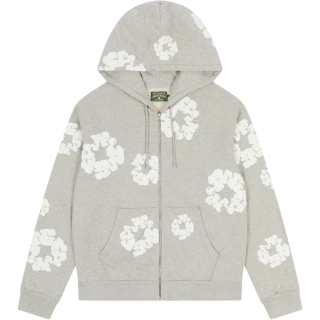 Denim Tears wreath-print zip-up hoodie