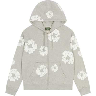 Denim Tears wreath-print zip-up hoodie