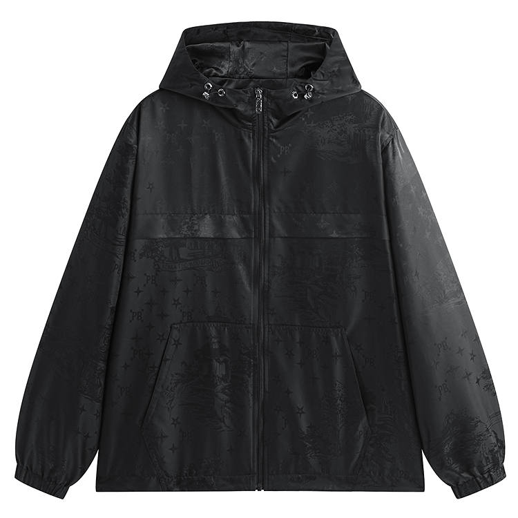 PEACEBIRD MEN Jacquard Hooded Coat Jacket Men's