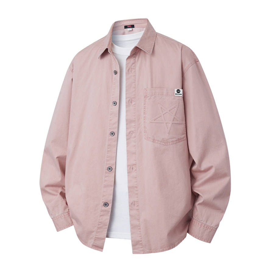 BALENO Shirts Men's Pink Lapel Moderate Other