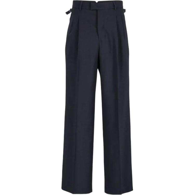 AMIPARIS Ami Paris Buckle Detailed Wide Leg Trousers