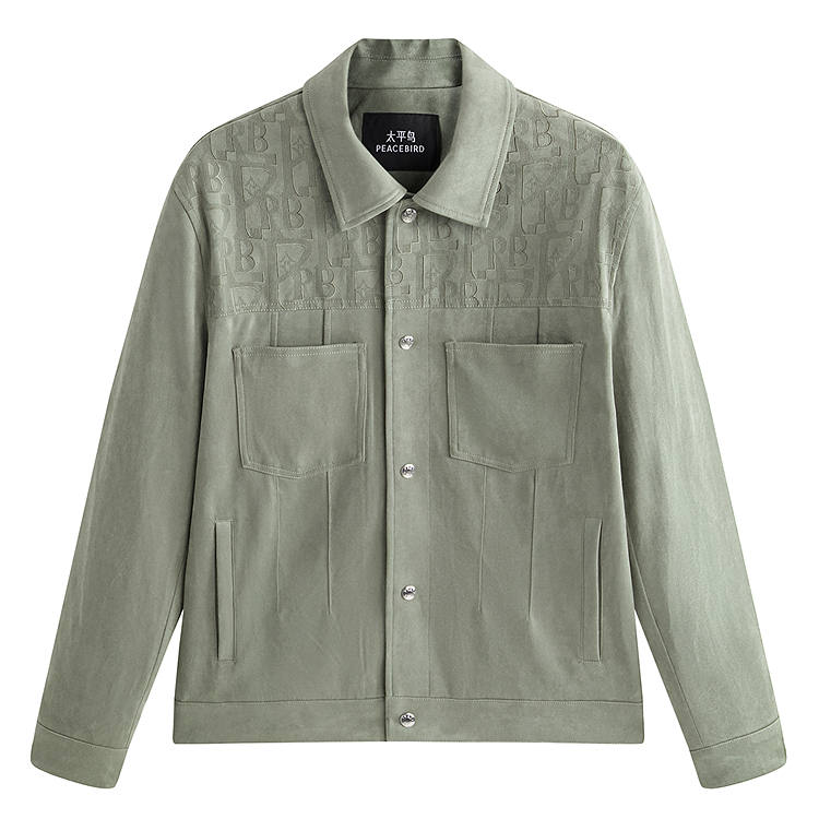 PEACEBIRD MEN Subtle Texture All Over Print Jacquard Jacket Men's