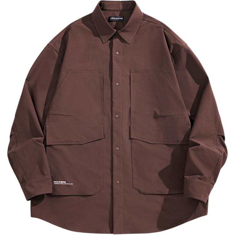PEACEBIRD MEN Trendy Loose Fit Four Way Stretch Shirt Pocket Shirt Men's