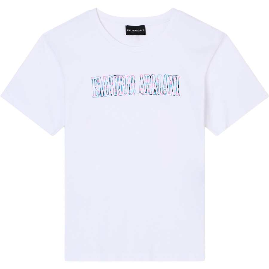 Emporio Armani Asv organic jersey T-shirt with multicoloured logo embroidery