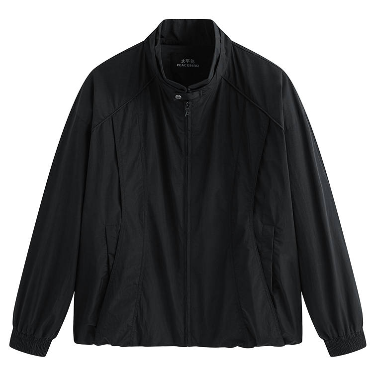 PEACEBIRD MEN Stand Collar Loose Fit Executive Jacket Men's