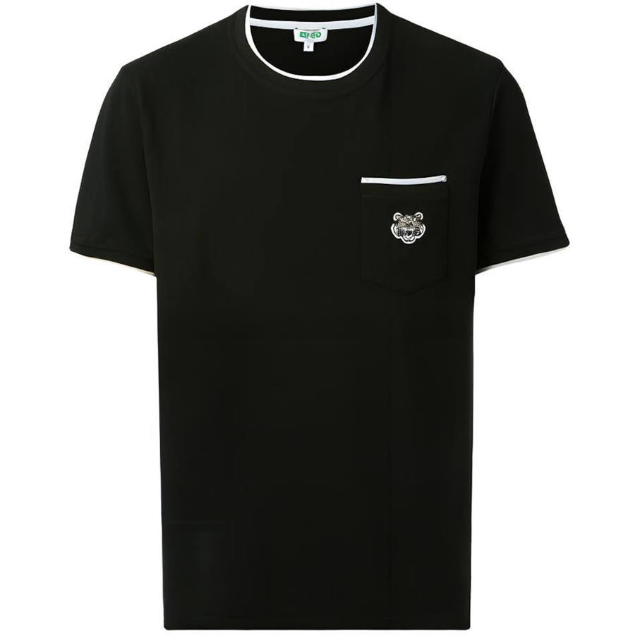 KENZO T Shirts Men's Black Crew Neck Moderate Straight Fit