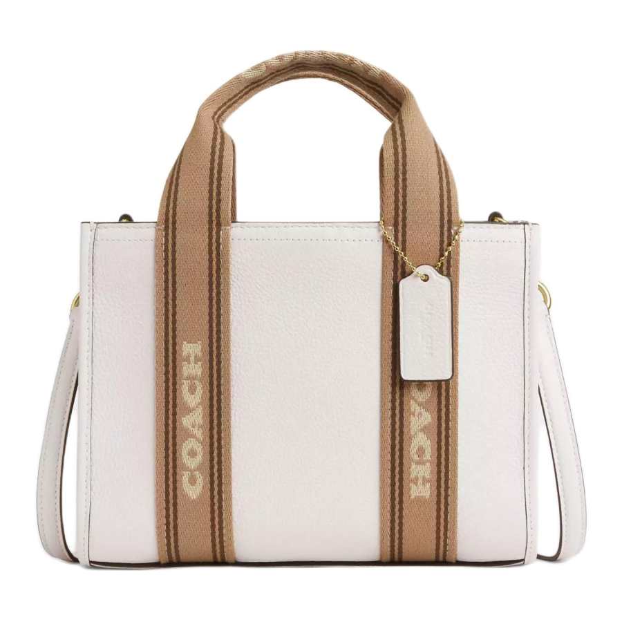 COACH Smith Cow Leather Tote Bag, Shopping Bag, Shoulder Bag, Crossbody Bag, Handbag Medium Women's Gold & Chalk