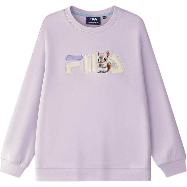 FILA Sweatshirt Fleece Lined Cherry Blossom Light Pink Thermal Casual Unisex
