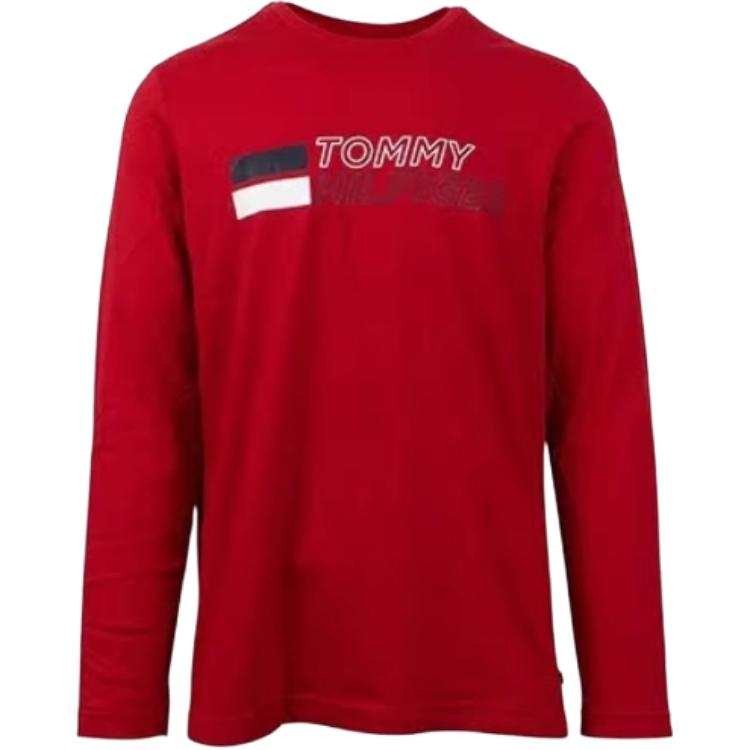Tommy Hilfiger T Shirts Men's 09T3713 Red Crew Neck Moderate Straight Fit