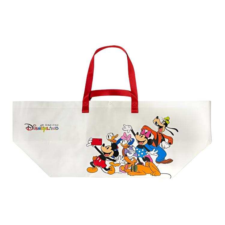Disney Polyester Tote Bag, Shopping Bag, Shoulder Bag, Handbag Large Unisex White & Red