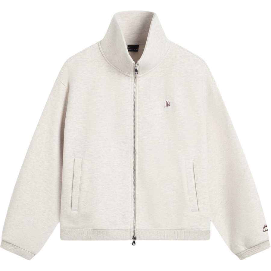 Li-Ning Li Ning Sports Life Collection Fleece Lined Thermal Loose Fit Stand Collar Sports Fashion Versatile Casual Coat Women's