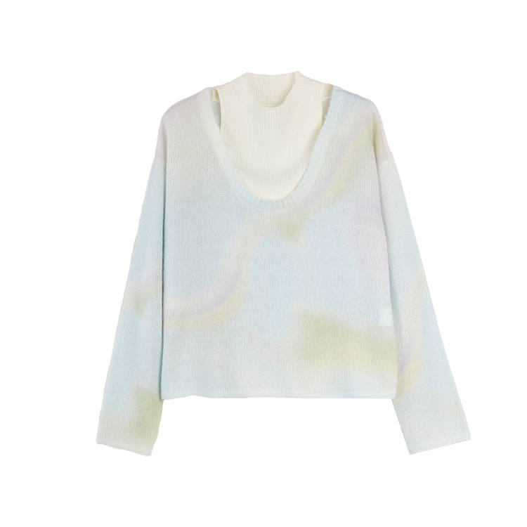 ELLE Knitwear Women's Light Green Half Turtleneck Moderate