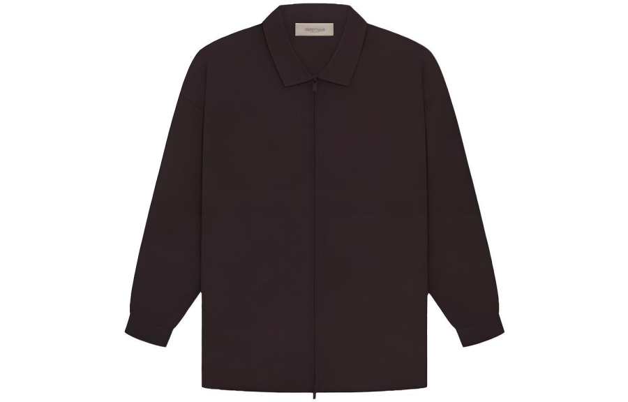 Fear Of God Essentials Drop2 SS23 Solid Color Zippers Fleece Lined Lapel Shirt American Heavyweight Jacket Men's