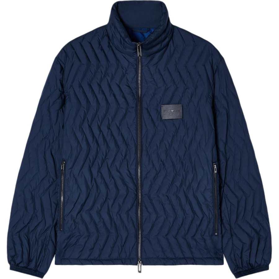 Emporio Armani quilted chevron-pattern jacket
