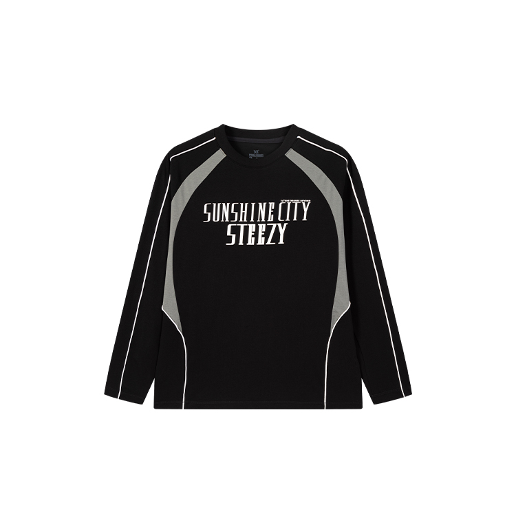 361° T Shirts Men's Super Black Crew Neck Moderate Straight Fit