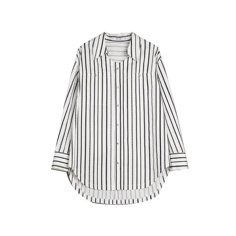ELLE Shirts Women's Stripes Lapel Shirt