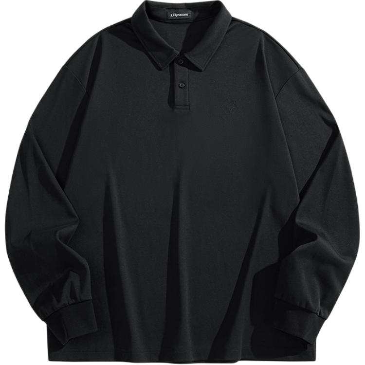 PEACEBIRD MEN Stretch Lapel Long Sleeved T Shirt Men's