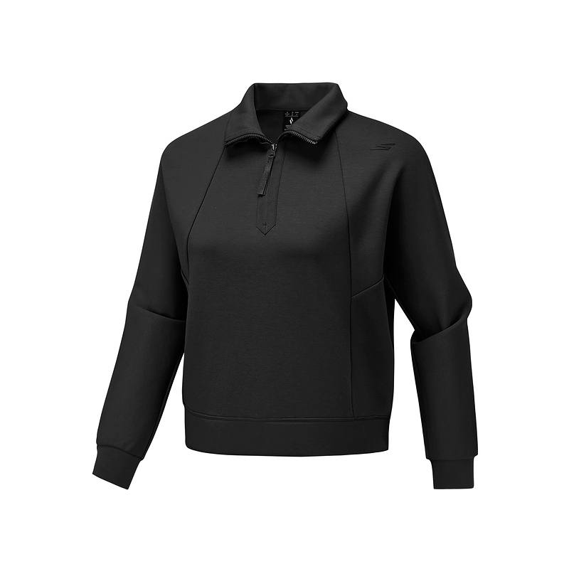 Skechers Sweatshirts Women's Carbon Black 0018 Stand Collar Moderate Regular